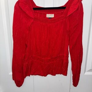 Universal Thread off Shoulder Vibrant Red Blouse